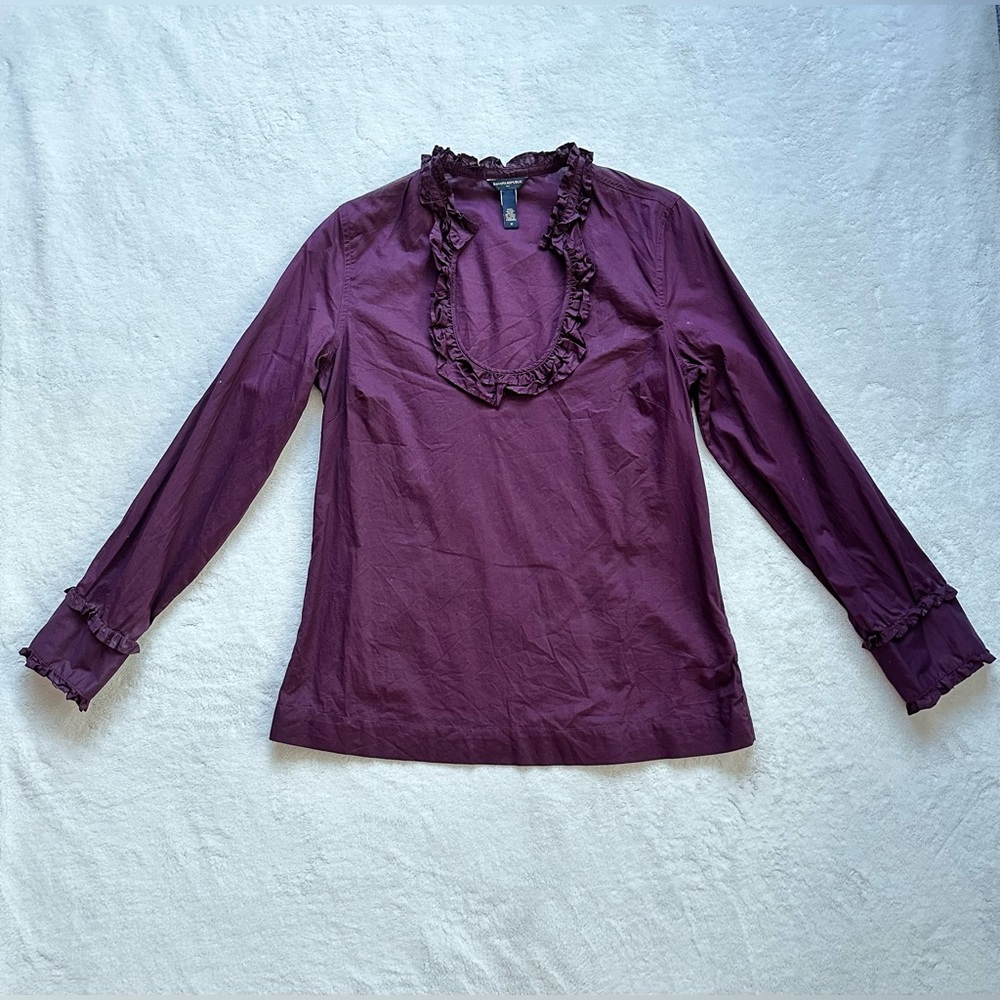 Banana Republic Plum Ruffled Top